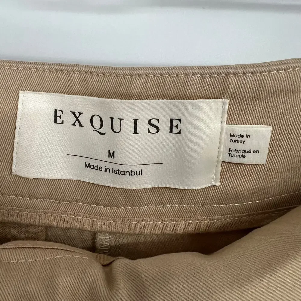 Women's Tan Straight Leg Pants - Picture 7 of 9